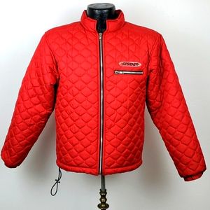 Spyder Team Venom active spots jacket kids size 12 full zipper puffer red